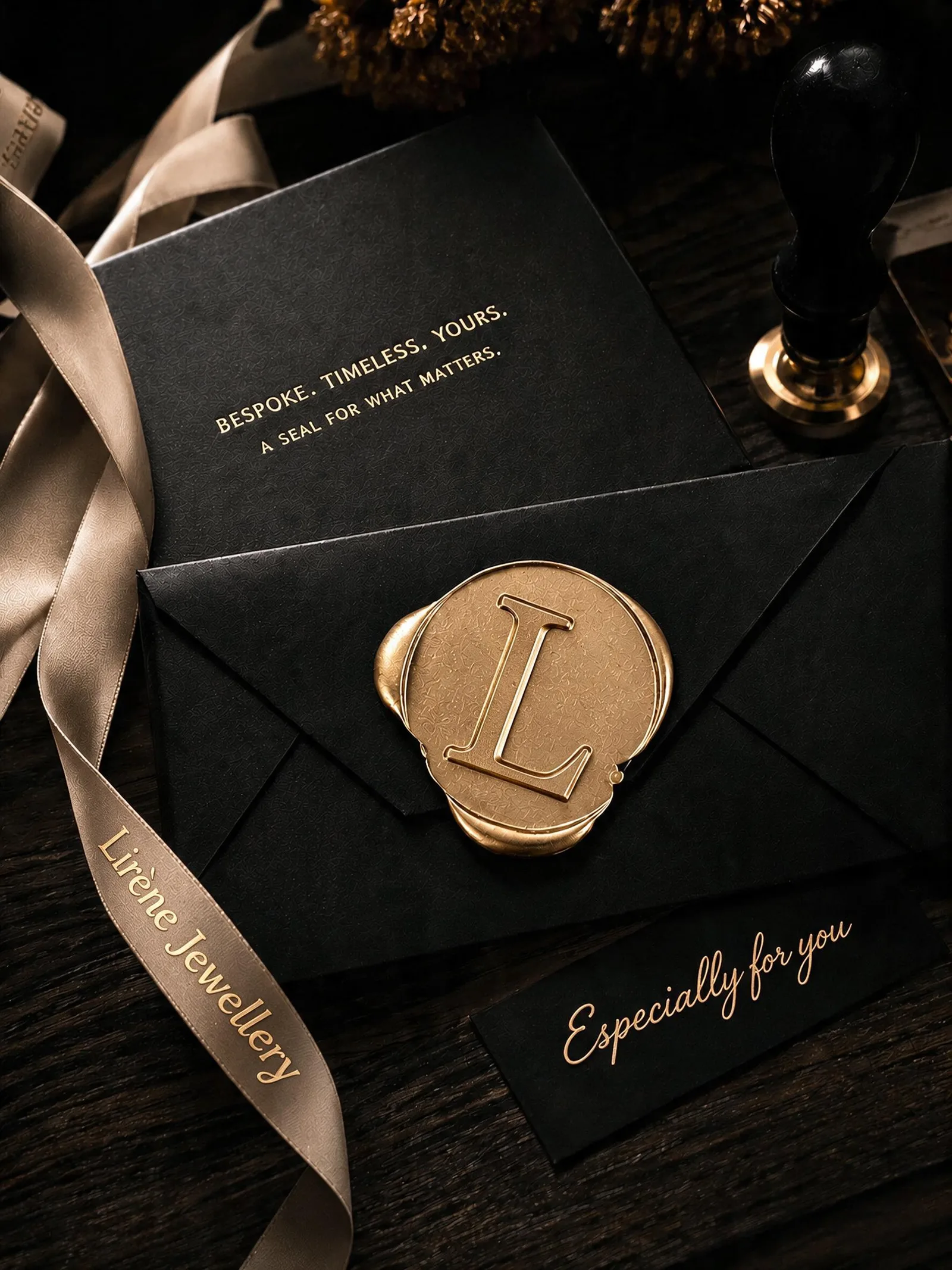 A wax-sealed LIRÈNE envelope, tied with a ribbon